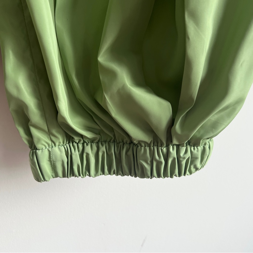 Tibi matcha green Italian sporty nylon pleated balloon trouser pants - Picture 6 of 11